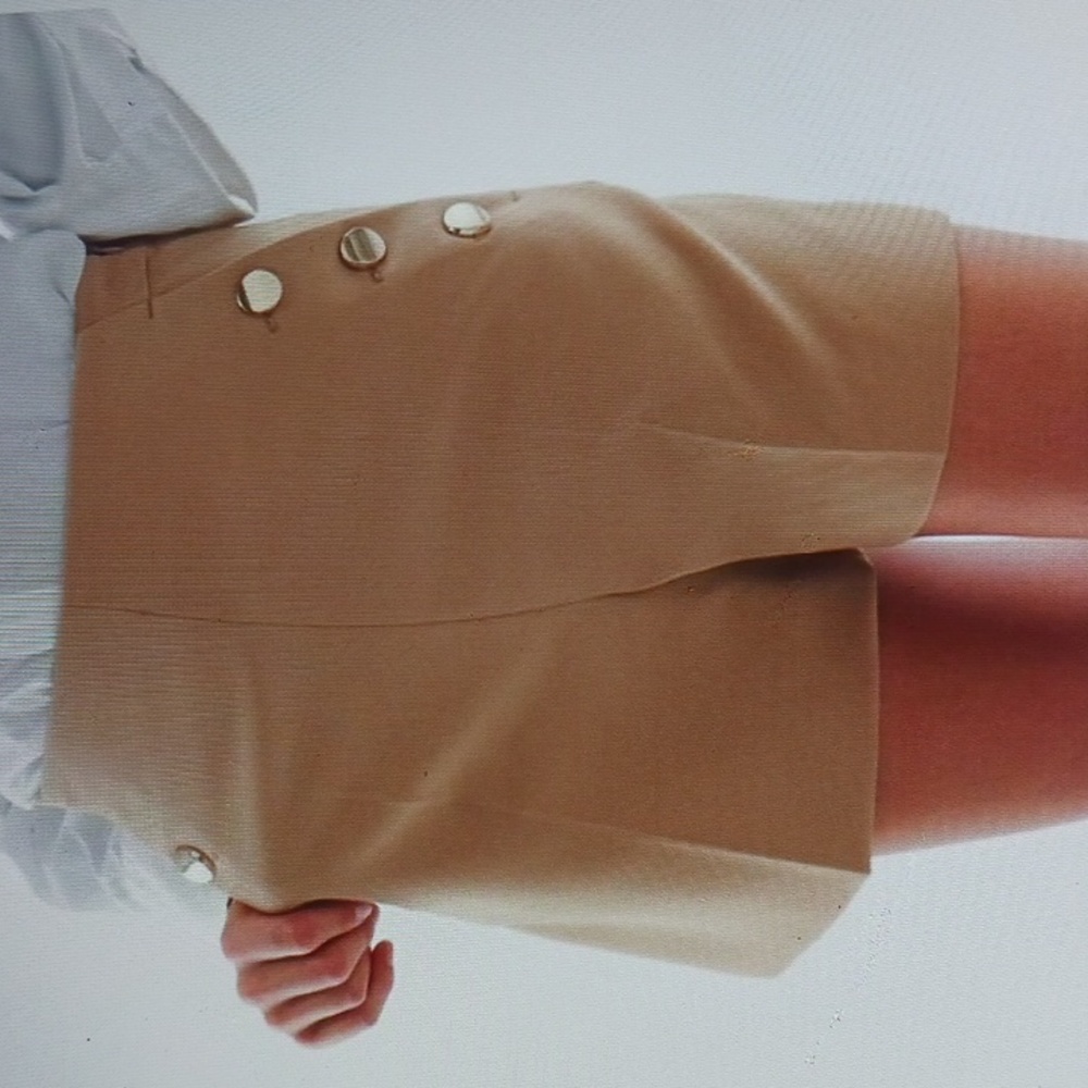Zara High Waisted Sailor Khaki Shorts